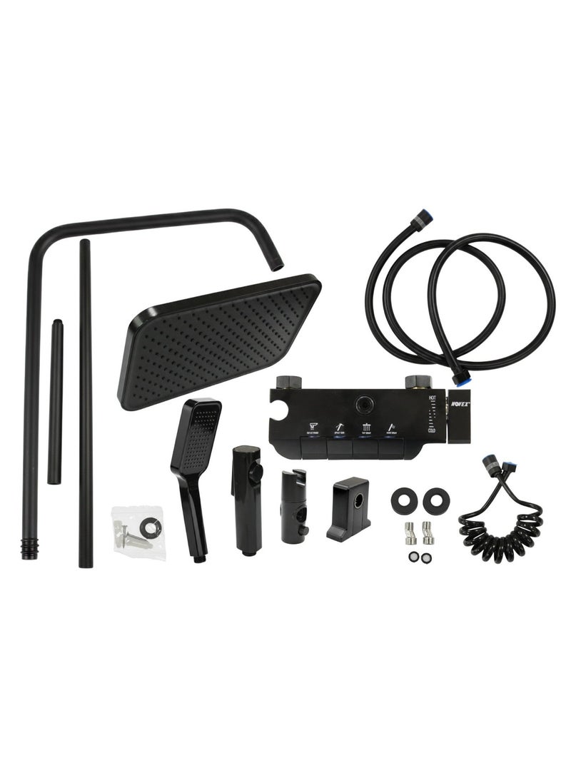 NOVEX NSS-8008-MB Matte Black Shower Set – Aluminum Wall-Mounted Sanitary Shower System | Modern Bathroom Fitting - Image 2